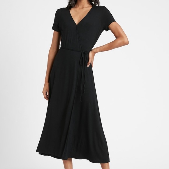 Banana Republic Dresses & Skirts - BANANA REPUBLIC Knit Wrap Dress, Black, Size M